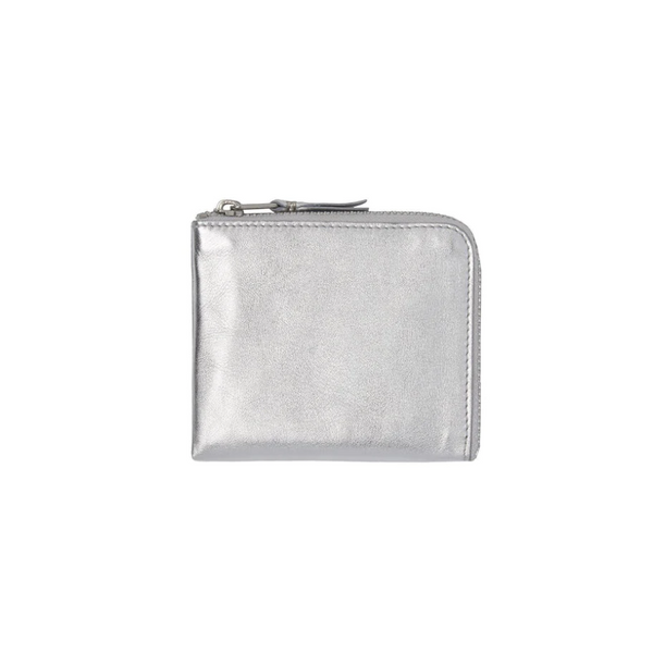CDG WALLET - Gold And Silver Zip Around Wallet - (Silver SA3100G)