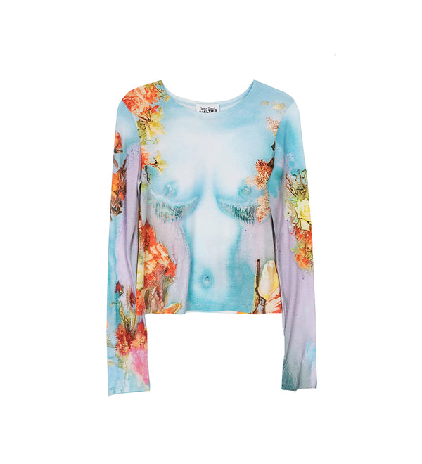 JEAN PAUL GAULTIER - Women's Body Flower Top - (Blue/Yellow)