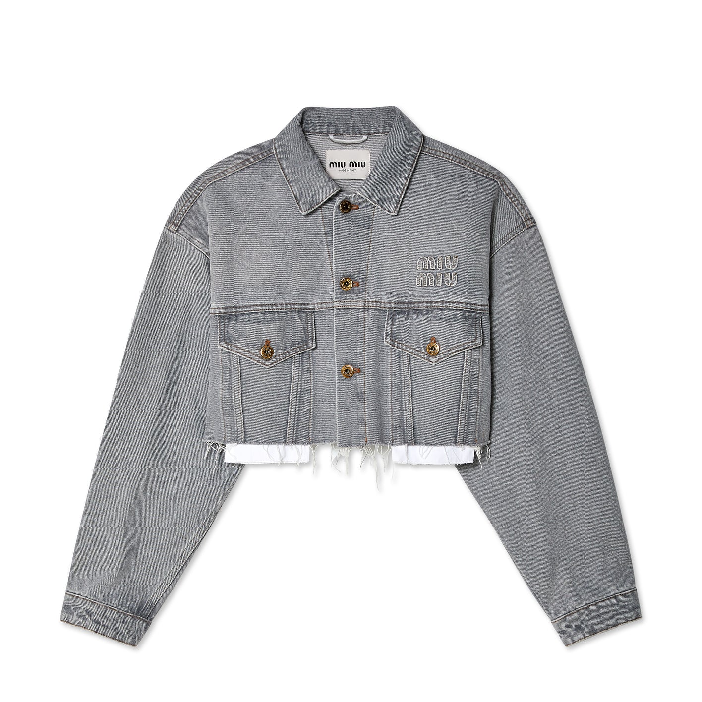 MIU MIU - Denim Blouson Jacket - (F0031 GRIGIO) | Dover Street Market E ...