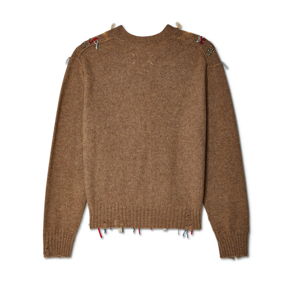 Maison Margiela_Maison Margiela - Men's Cut-out Knit Cardigan - (001F Walnut)_CARDIGANS