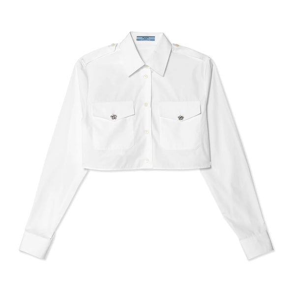 PRADA - Women's White Shirt With Button - (White) P478GX/126L/F0009