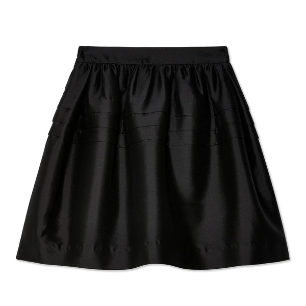 SHU SHU TONG -Women's High Waisted Puffy Skirt - (Black)
