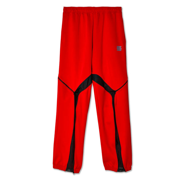 OLLY SHINDER - Men's Track Pant Red With Tri Zip Detail - (Red)