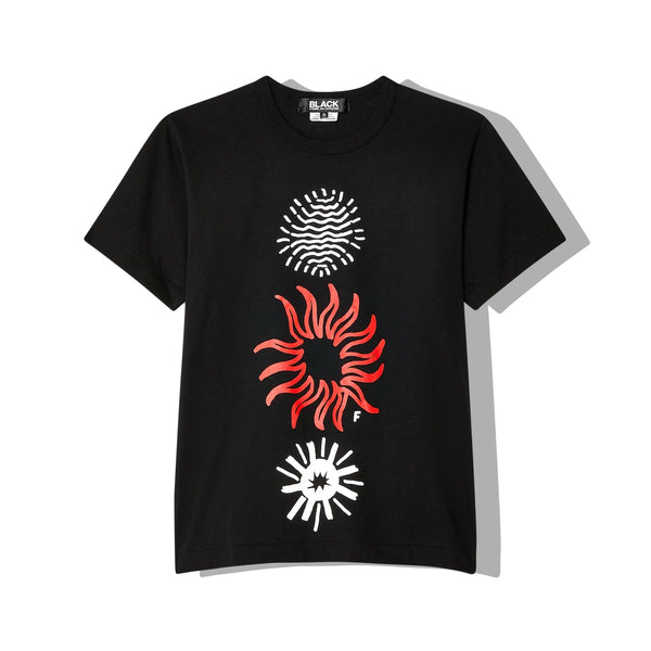 BLACK Comme Des Garçons - Vertical Graphic T-Shirt - (1 Black)