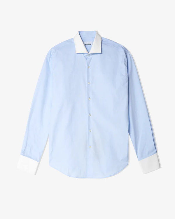 Prada - Men's Contrast Trim Shirt - (Blue/White)