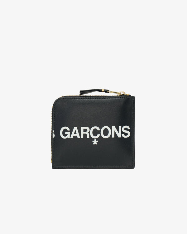 CDG Wallet_CDG Wallet - Huge Logo L-Shape Zip - (Black)_WALLETS