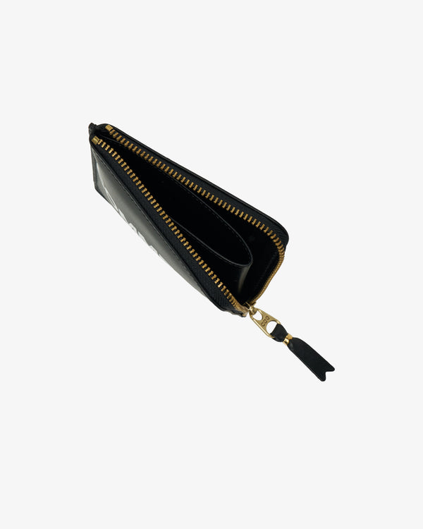 CDG Wallet_CDG Wallet - Huge Logo L-Shape Zip - (Black)_WALLETS