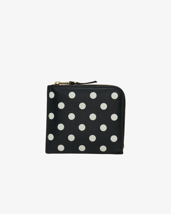 CDG Wallet - Dots Printed L-Shape Zip - (Black)