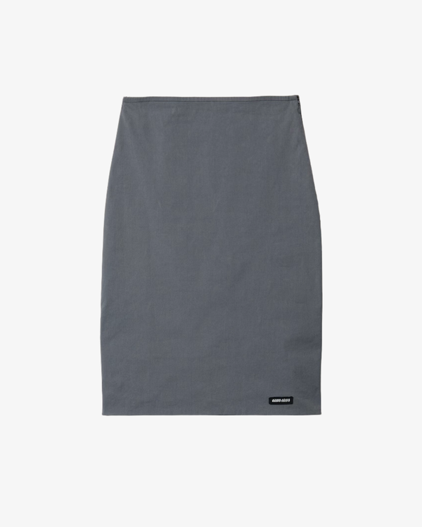 MIU MIU - Women's Popeline Stretch Washed Skirt - (Grey)