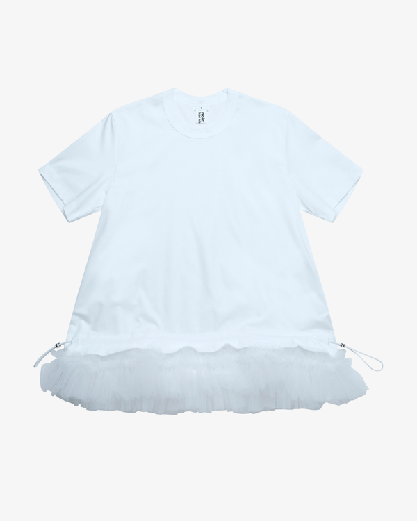 Noir Kei Ninomiya - Women's Ponte X Nylon Tulle Hem Tee - (White)