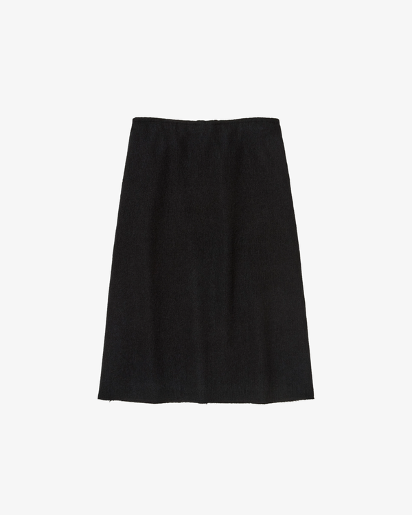 AURALEE - Women's Fulled Wool Silk Skirt - (Black)