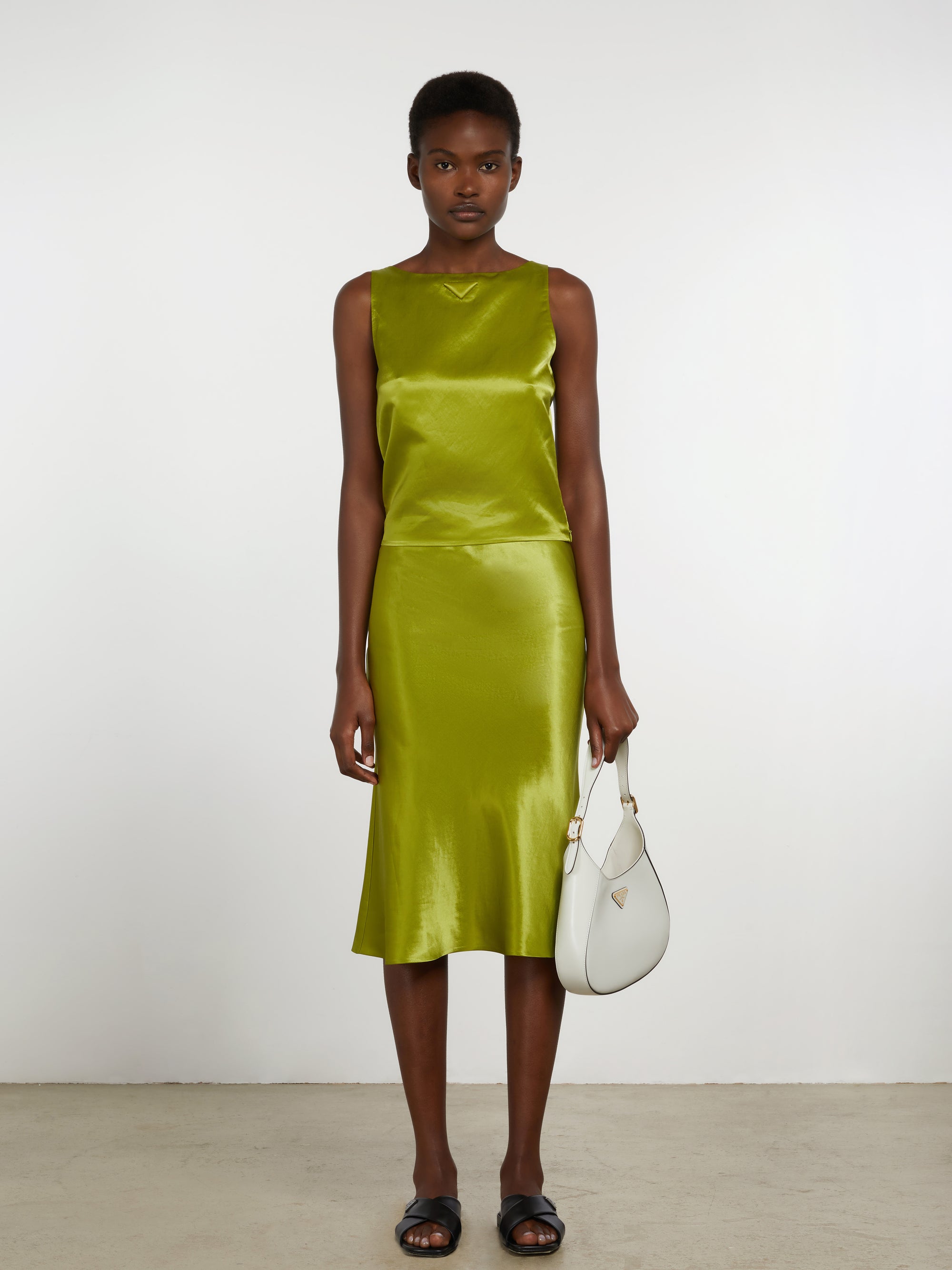 PRADA: Women's Satin Top (Green) | DSMS E-SHOP PRADA: Women's Satin Top (Green) | DSMS E-SHOP