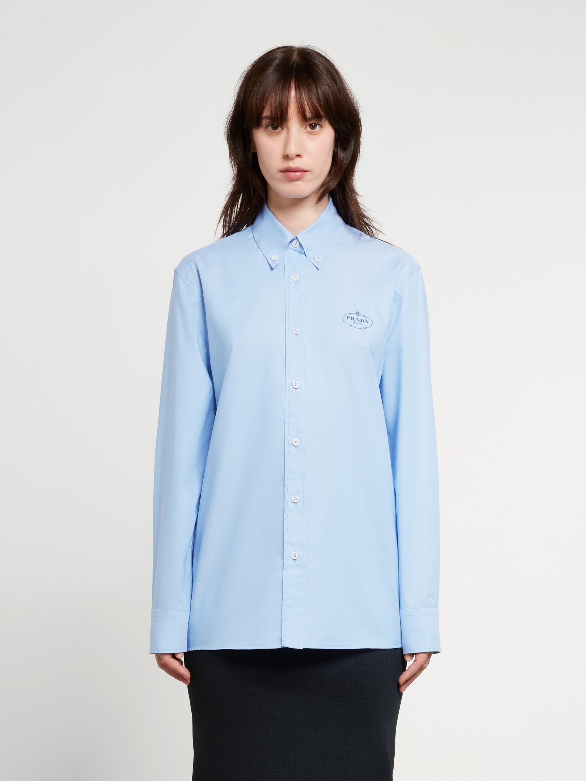 PRADA - Women's Oxford Cotton Shirt - (Light Blue) – DSMS E-SHOP