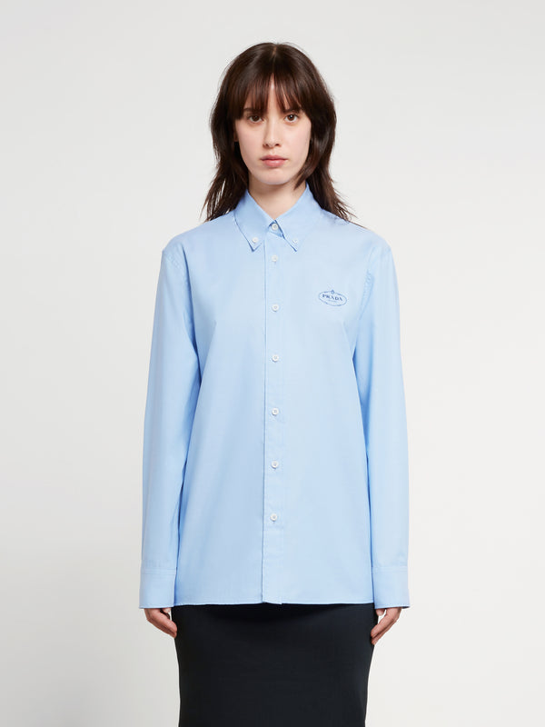 Prada_PRADA - Women's Oxford Cotton Shirt - (Light Blue)_SHIRTS