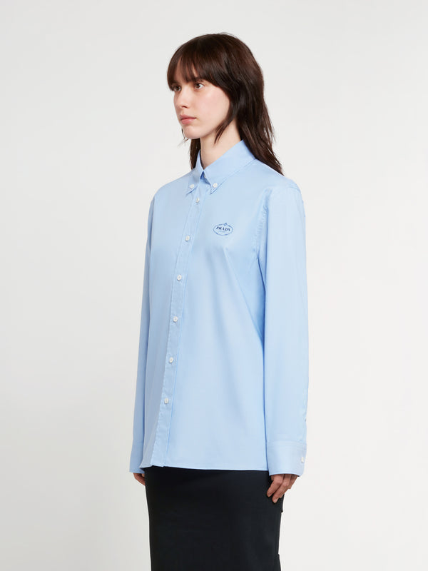 Prada_PRADA - Women's Oxford Cotton Shirt - (Light Blue)_SHIRTS
