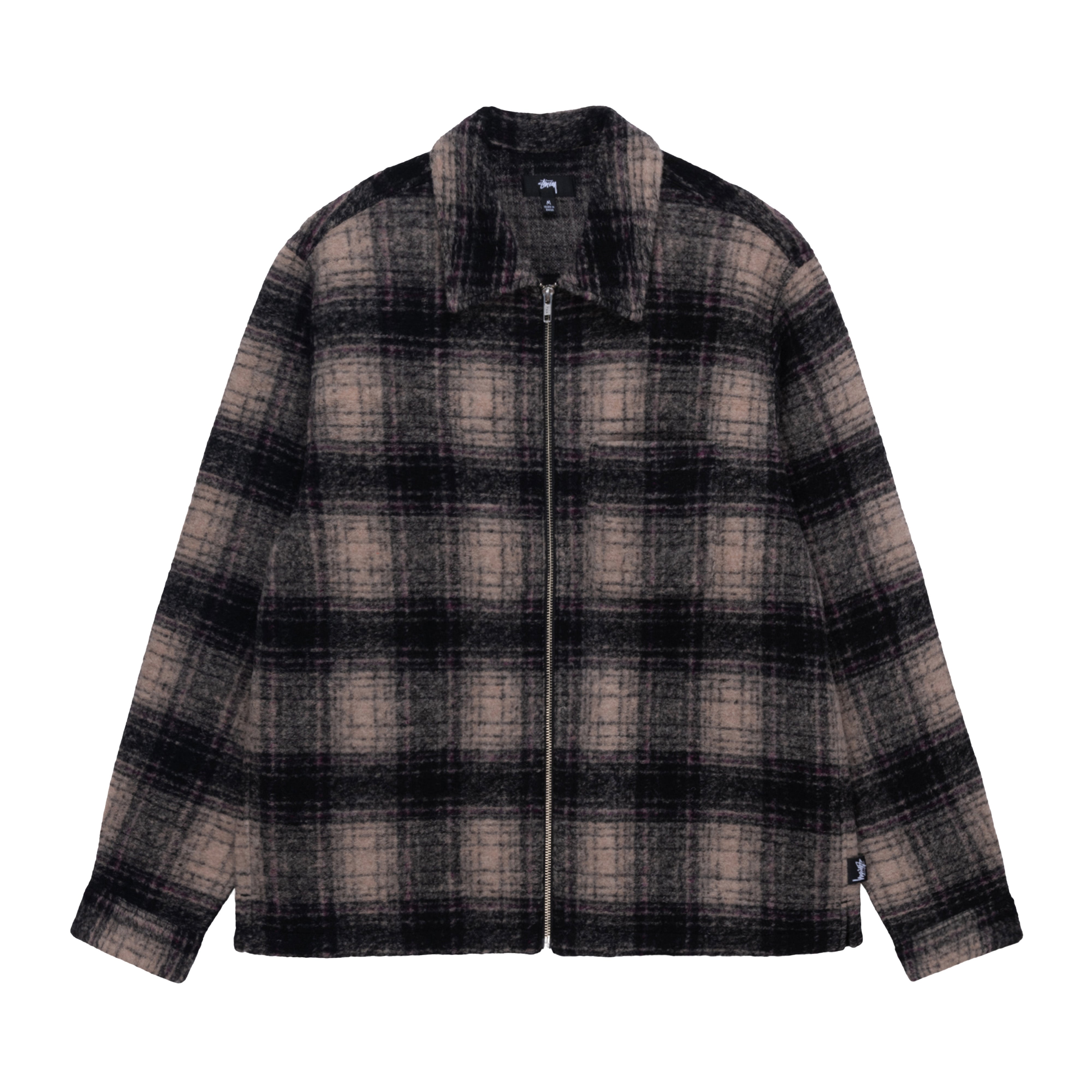 Stüssy - Wool Plaid Zip Shirt - (Lilac) | Dover Street Market E-Shop ...