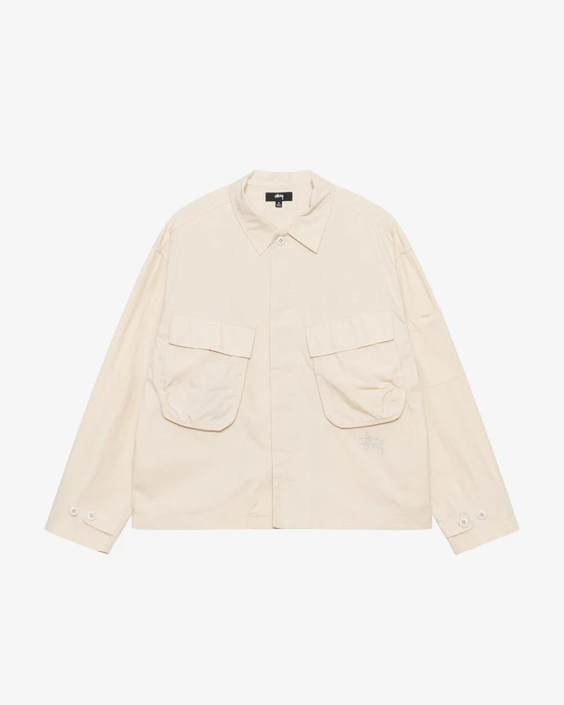 Stüssy: Men's Military Ls Overshirt (Bone) | DSMS E-SHOP