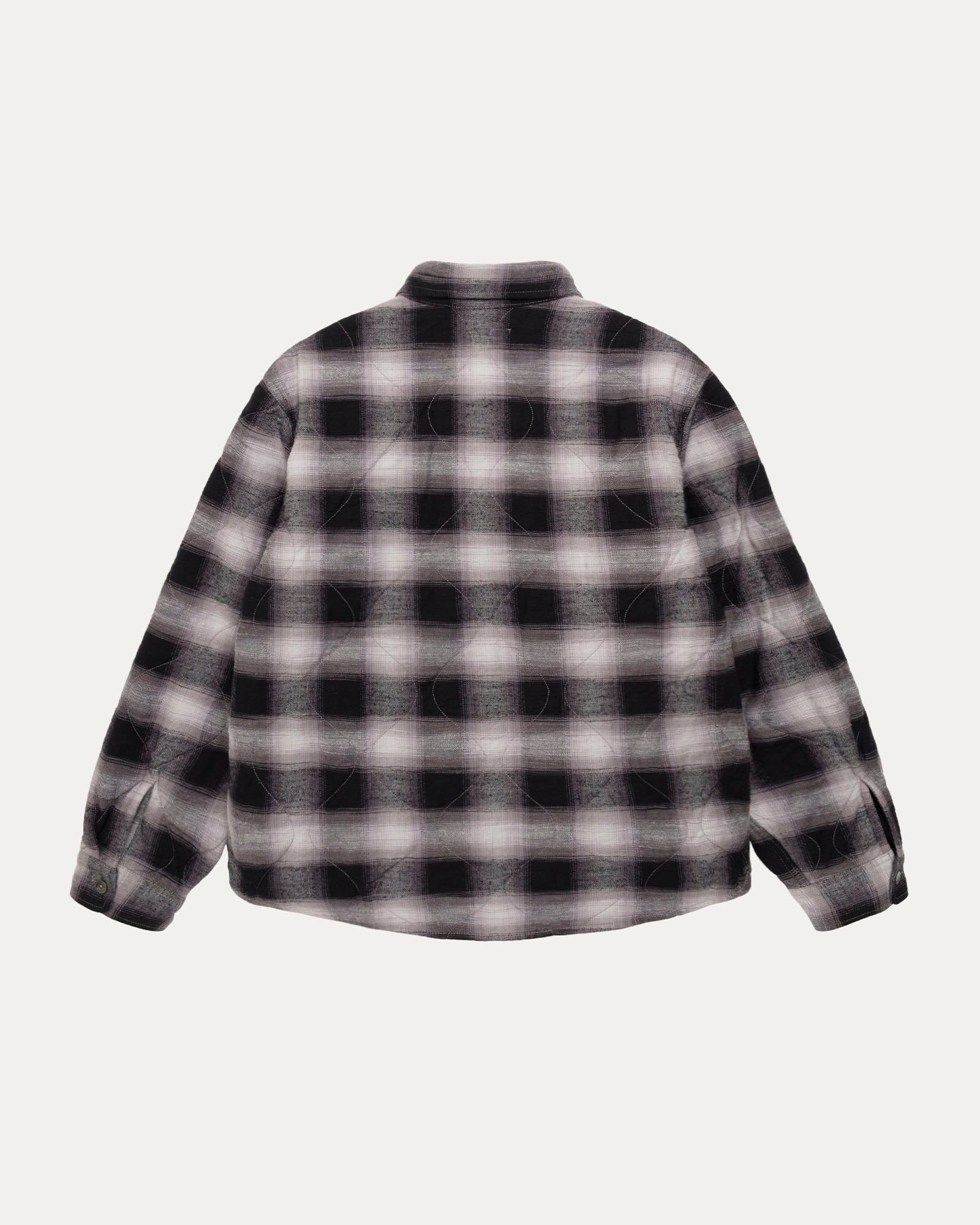 Stüssy : Men's Quilted Plaid Shirt Jacket (Grey) | DSMS E-SHOP
