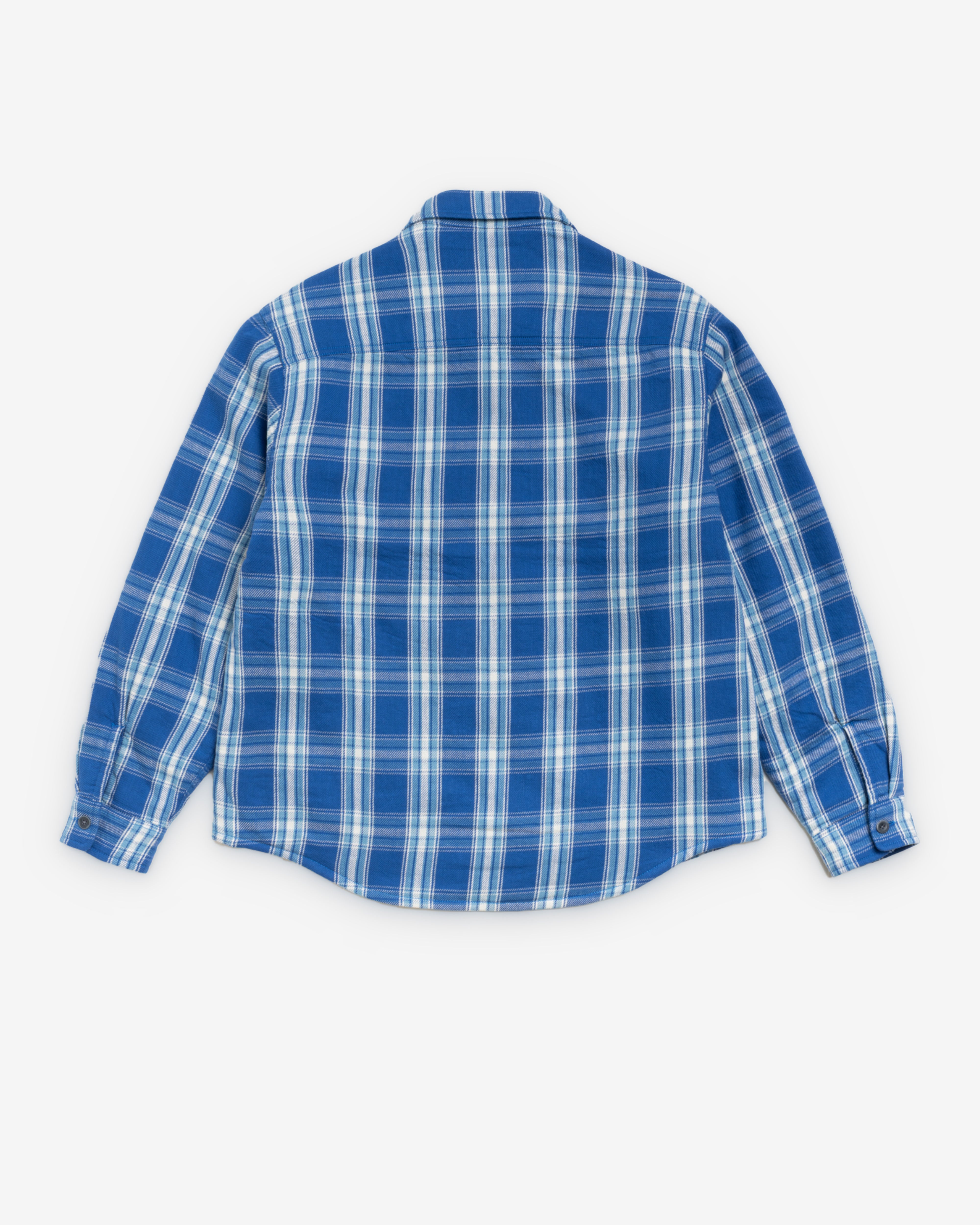 Stüssy : Men's Lau Plaid Shirt Jacket (Blue) | DSMS E-SHOP