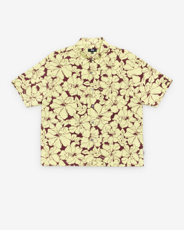 Stüssy - Men's Floral Hawaiian Shirt - (Lime)