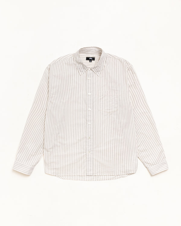 Stüssy - Men's Standard Long Sleeve Shirt - (Natural Stripe)