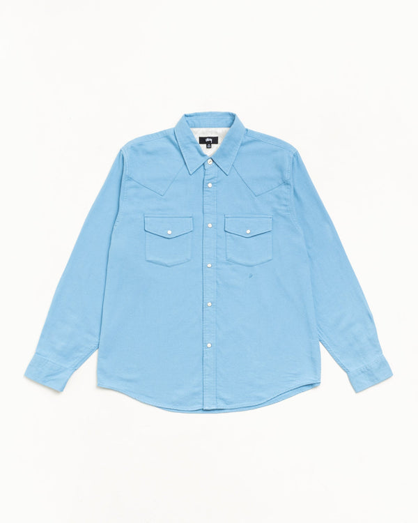 Stüssy - Men's Cotton Silk Western Shirt - (Blue)