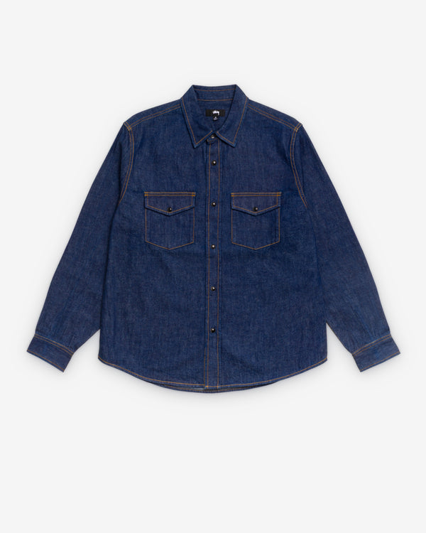 Stüssy - Men's Denim Western Shirt - (Dark Denim)