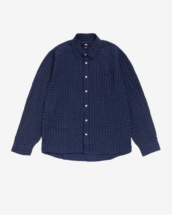Stüssy - Men's Standard Long Sleeve Shirt Crinkle - (Navy)