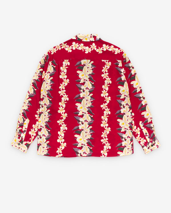 Stüssy - Men's Hawaiian Floral Long Sleeve Shirt - (Red)