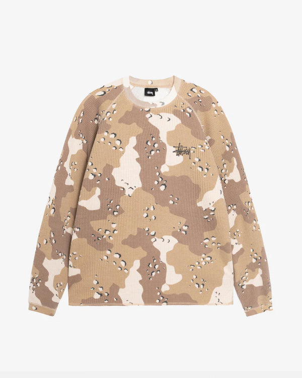 Stussy_Stüssy - Men's Raglan Thermal Long Sleeve Crew - (Desert Camo)_SWEATERS