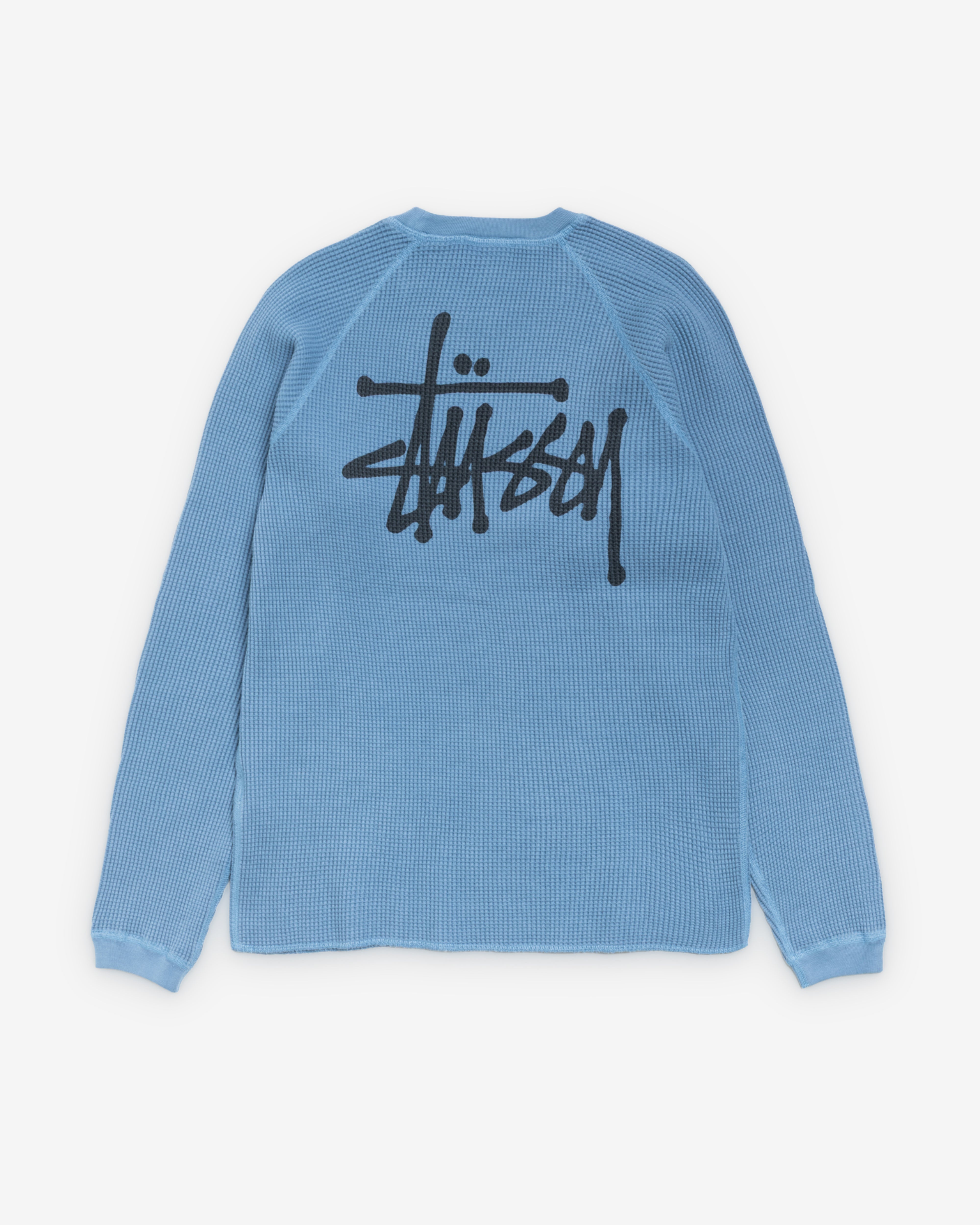 トップス STUSSY Raglan Thermal Basic Stock 24AW Stüssy : Men's Raglan Thermal Basic Stock (Dust Blue) | DSMS E-SHOP