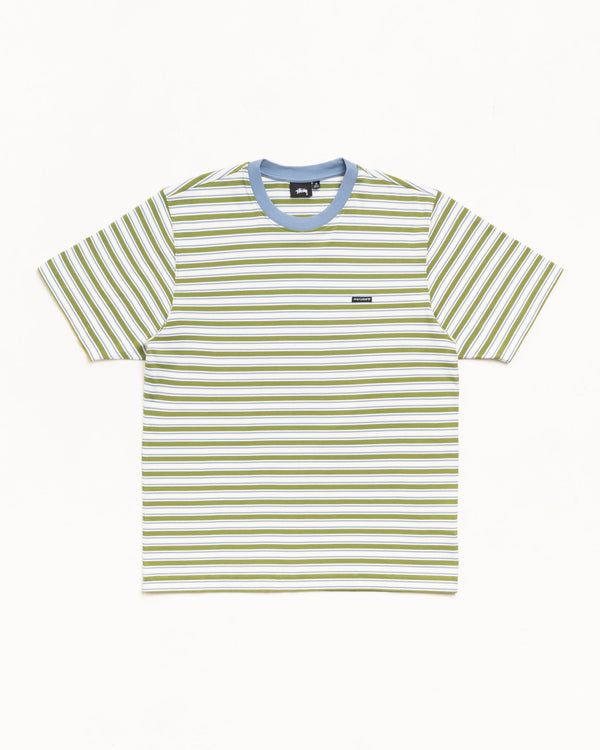Stüssy - Men's Beach Stripe Short Sleeve - (Moss)