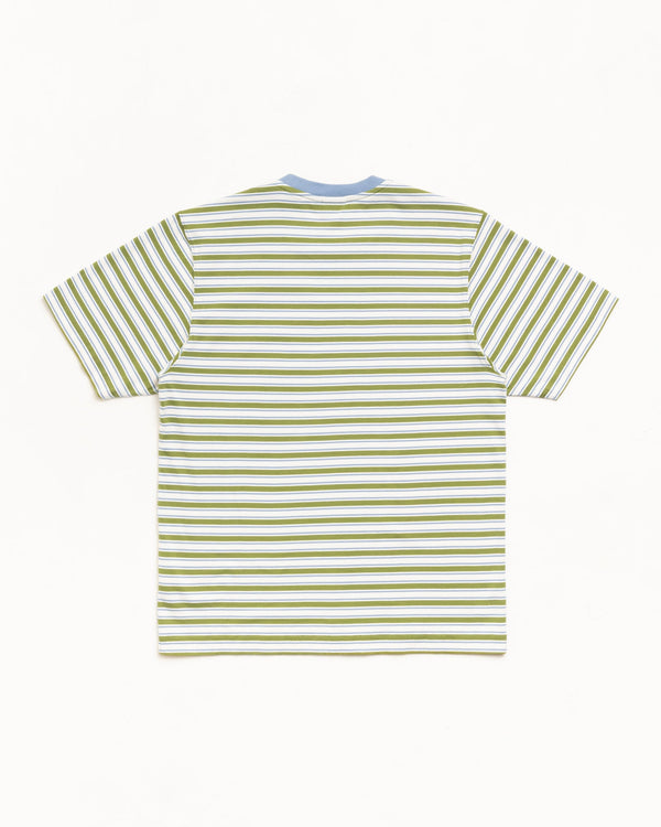 Stüssy - Men's Beach Stripe Short Sleeve - (Moss)