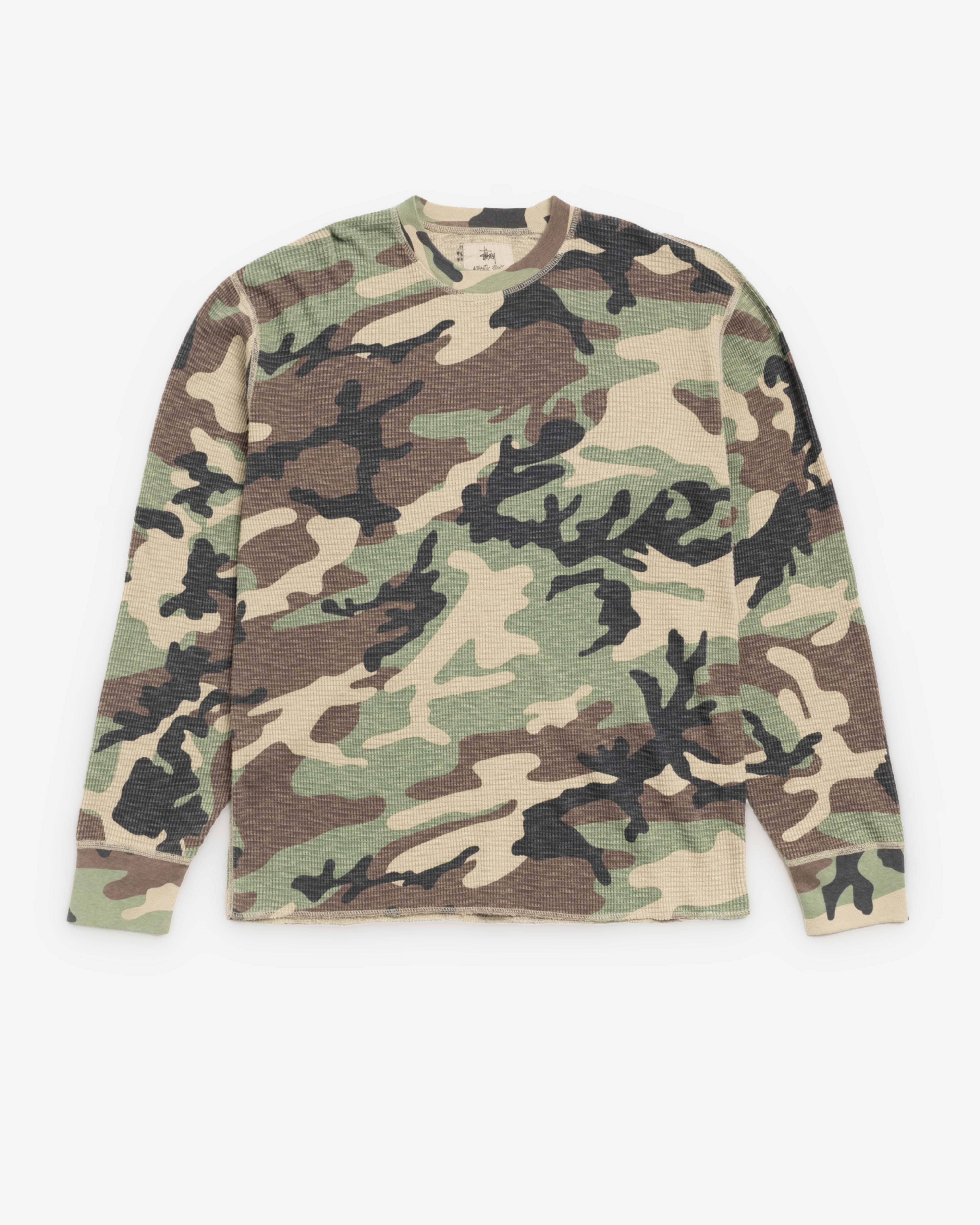 Stussy: Men's Pigment Dyed Long Sleeve Thermal (Camo) | DSMS E-SHOP