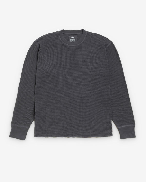 Stussy - Men's Pigment Dyed Long Sleeve Thermal - (Faded Black)