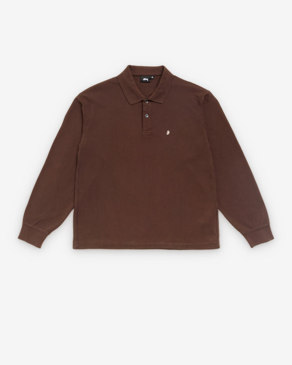 Stüssy - Men's Long Sleeve Classic Pique Polo - (Brown)