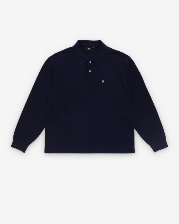 Stüssy - Men's Long Sleeve Classic Pique Polo - (Navy)