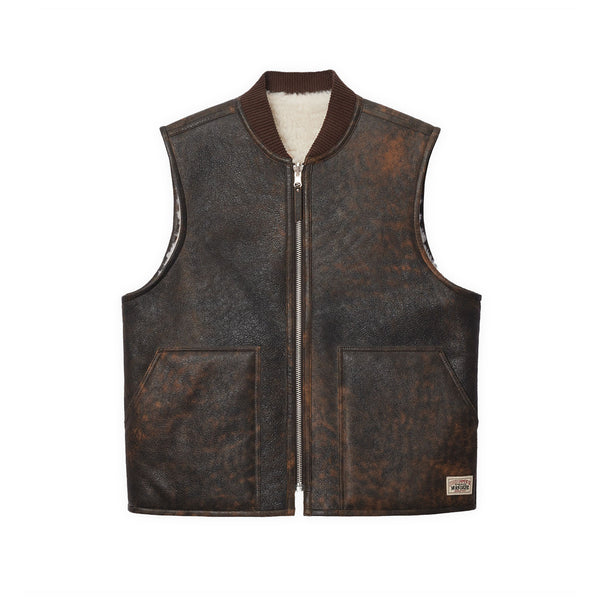 Stüssy - Men's Shearling Workgear Vest - (Brown)