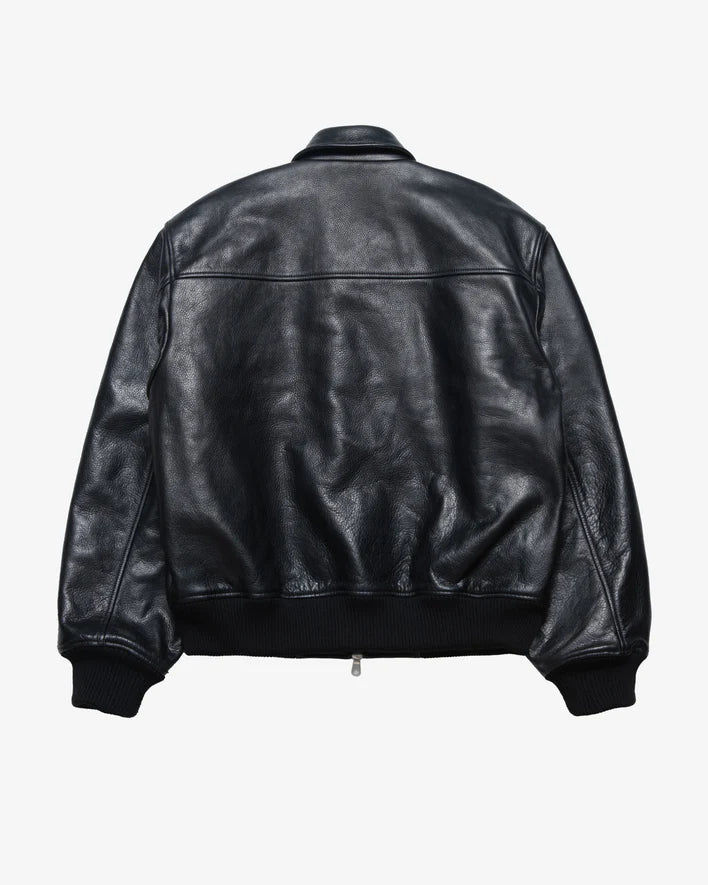 Stüssy: Men's Leather Flight Jacket (Black) | DSMS E-SHOP Stüssy: Men's Leather Flight Jacket (Black) | DSMS E-SHOP