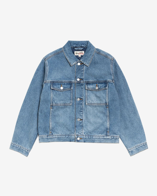 Stüssy  - Men's Lined Denim Trucker - (Indigo Stone Wash)