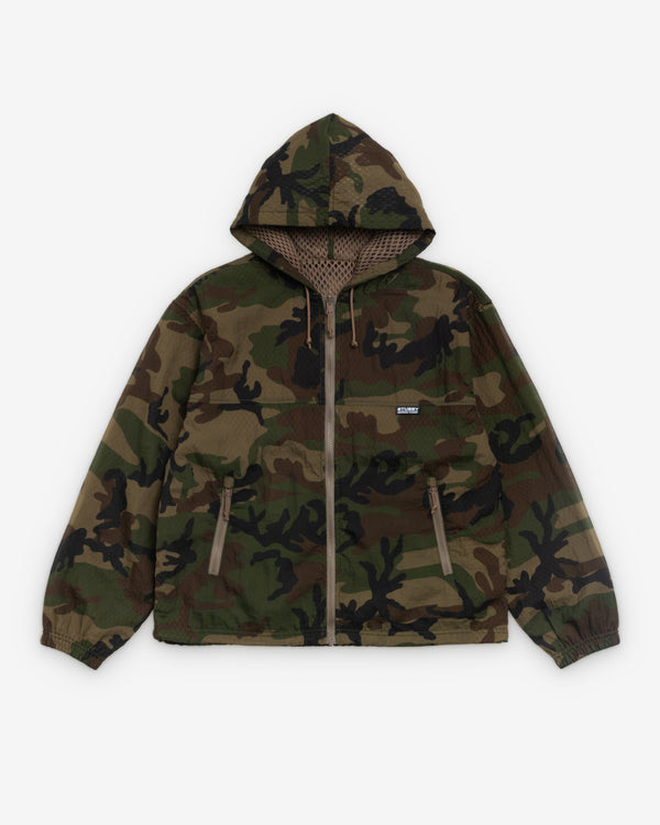 Stüssy -  Men's Layered Mesh Hooded Jacket - (Woodland Camo)