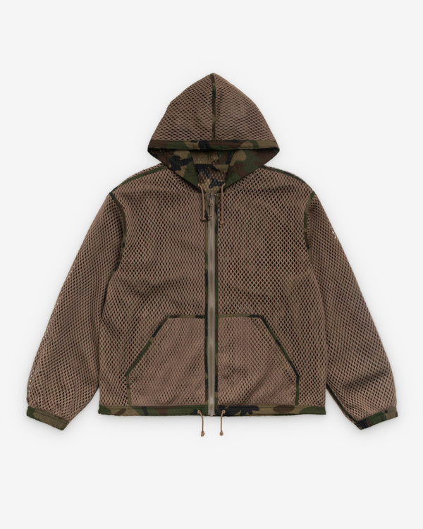 Stüssy -  Men's Layered Mesh Hooded Jacket - (Woodland Camo)