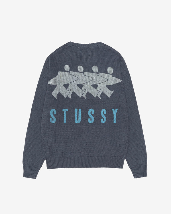 Stüssy - Men's Surfman Icon Cotton Linen Sweater - (Dusty Blue)