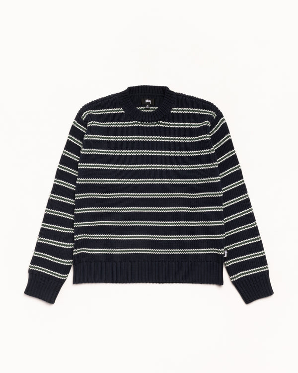 Stüssy - Men's Stripe Crew - (Blue)