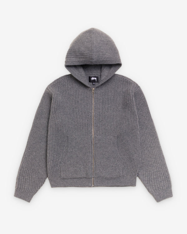 Stüssy - Men's Waffle Cashmere Zip Hood - (Grey)