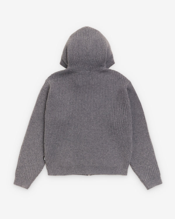 Stüssy - Men's Waffle Cashmere Zip Hood - (Grey)