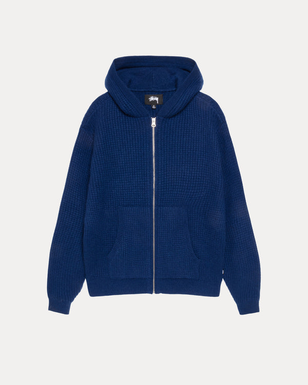 Stüssy  - Men's Waffle Cashmere Zip Hood - (Navy)