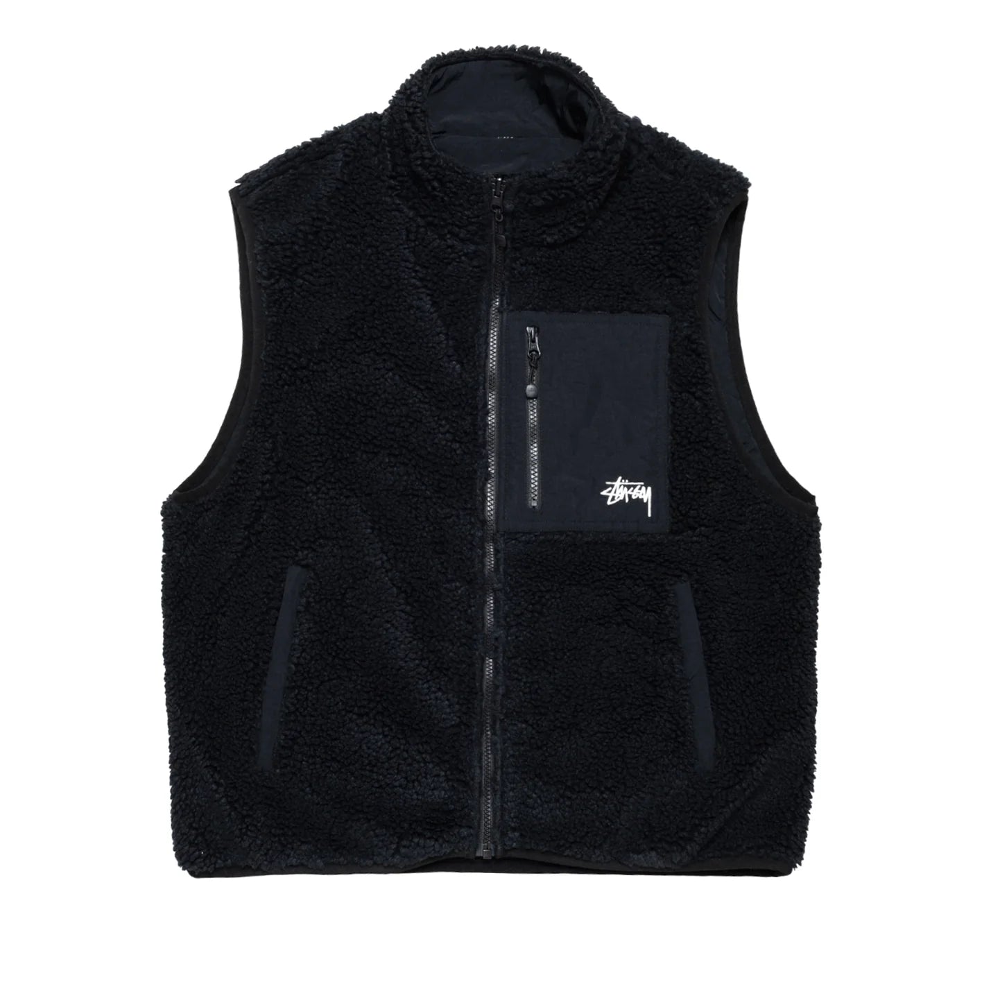 STÜSSY - Sherpa Reversible Vest - (Black) view 1