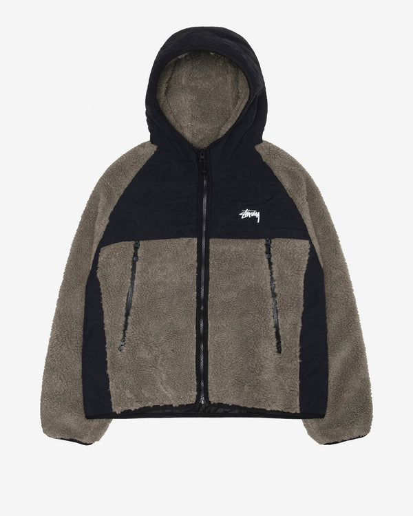 Stüssy - Men's Sherpa Paneled Hooded Jacket - (Grey)