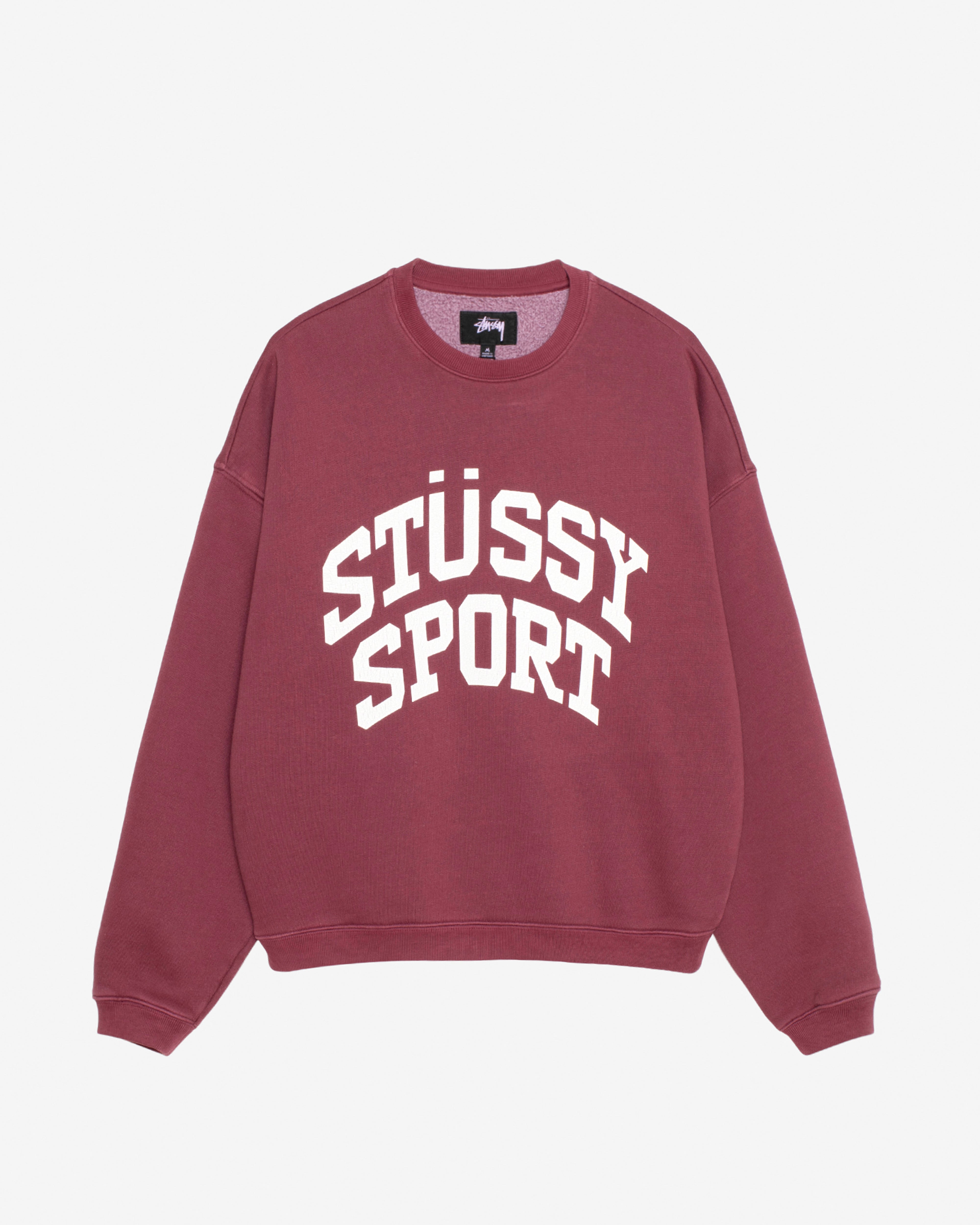 Stüssy - Men's Big Crackle Sport Crew - (Burgundy) – DSMS E-SHOP